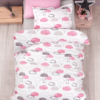 POSTELJNI SET 140x200 - ROZE OBLACI