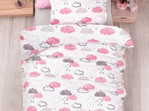 POSTELJNI SET 140x200 - ROZE OBLACI